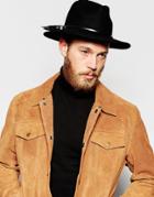 Asos Leather Hat Band In Black And Silver - Black