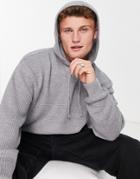 New Look Knitted Rib Hoodie In Light Gray