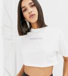 Missguided X Fanny Lyckman Slogan Cropped T-shirt In White - White