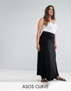 Asos Curve Eyelet Lace Up Maxi Skirt - Black