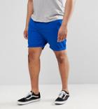 Asos Design Plus Slim Chino Shorts In Bright Blue - Blue