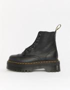 Dr Martens Sinclair Black Leather Zip Flatform Boots - Black