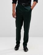 Asos High Waisted Skinny Smart Pants With Mini Paisley - Green