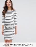 Asos Maternity Stripe Bodycon Dress - Multi
