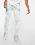 Topman Tie Dye Sweatpants In Green - Part Of A Set