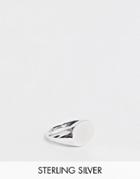 Asos Design Sterling Silver Signet Ring - Silver