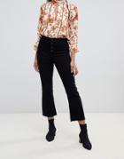 Miss Selfridge Cropped Flared Jeans In Black - Black