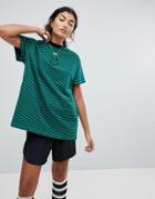 Lazy Oaf Oversized T-shirt With Face In Stripe - Green