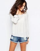 Esprit Relaxed Blouse With Cut Out Detail - Off White