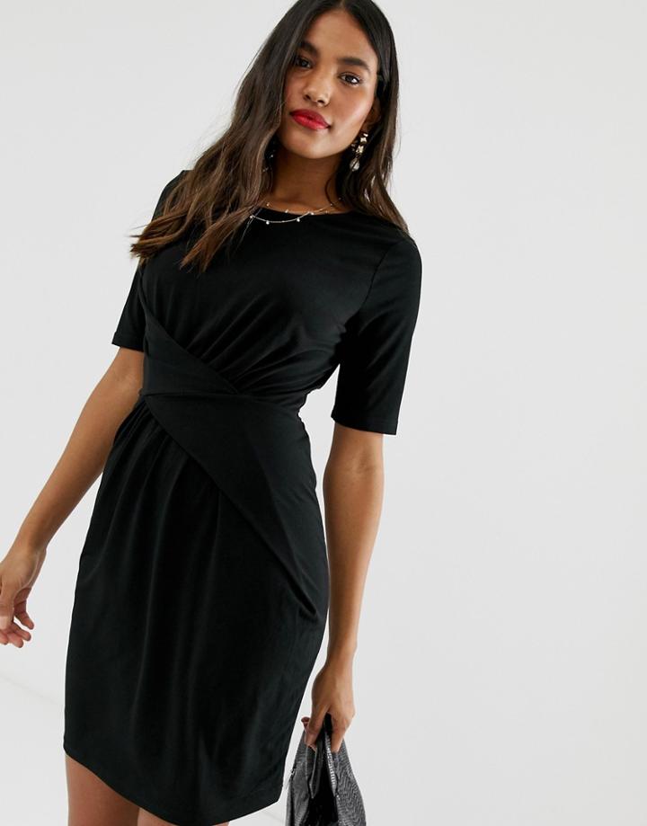 Y.a.s Misty Knot Front Dress - Black