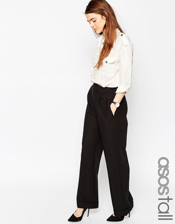 Asos Tall Tailored Wide Leg Pant - Black