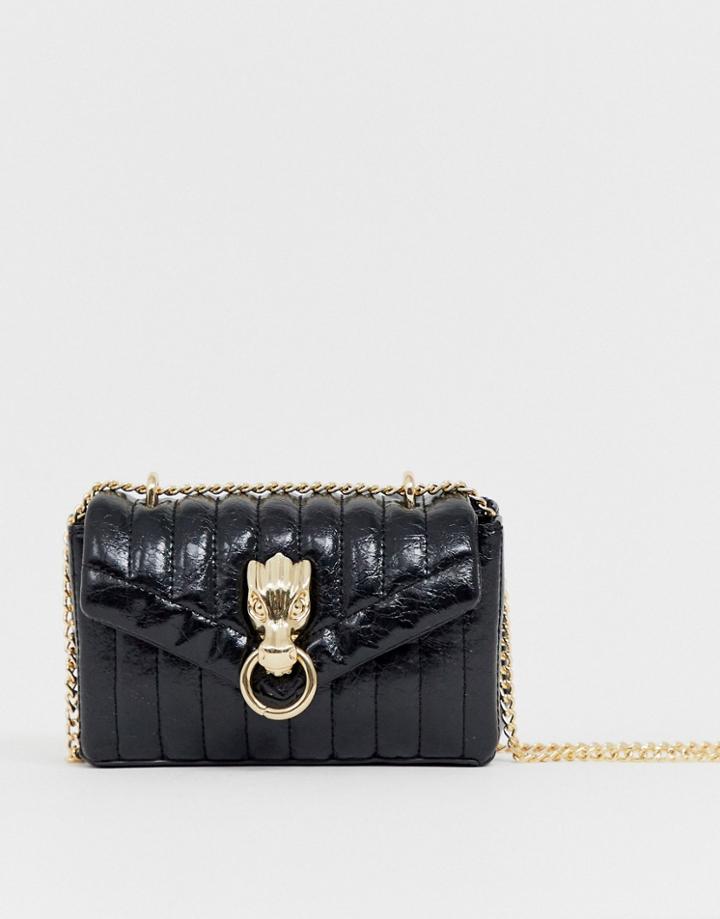 Asos Design Quilted Dragon Shoulder Bag-black