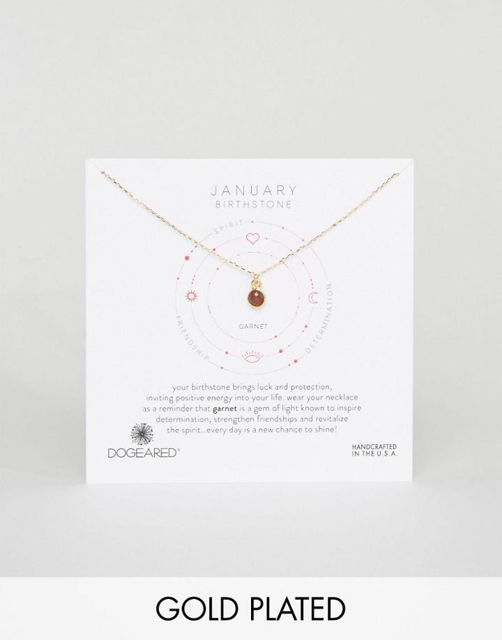 Dogeared Garnet January Birthstone Necklace - Gold