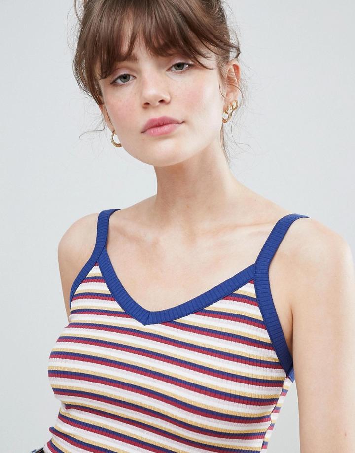 Monki Multi Stripe Cropped Cami - Multi