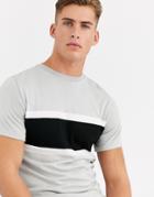 River Island Slim Fit Knitted T-shirt In Gray
