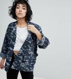 Reclaimed Vintage Revived Military Jacket In Pixel Camo - Blue