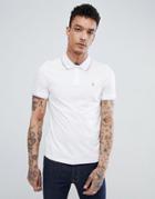 Original Penguin Space Dye Tipping Polo Slim Fit Embroidered Logo In White - White