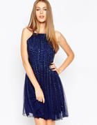 Asos After Party Dome Strip Dress - Navy
