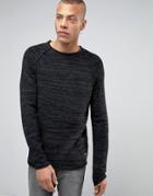 Produkt Knitted Sweater In Cotton Mix Raglan Sleeve - Gray