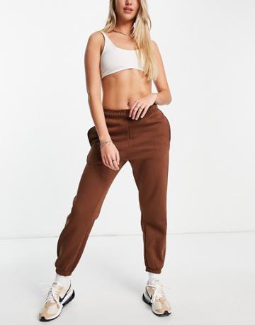 Rebellious Fashion Oversized Sweatpants In Chocolate-brown