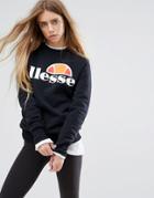 Ellesse Boyfriend Sweatshirt With Chest Logo - Black