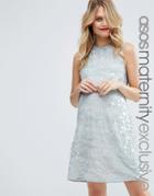 Asos Maternity Snake Embellished Dress - Green