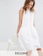 Monki Sleeveless Shirt Dress - White