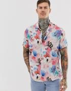 Asos Design Relaxed Vintage Style Shirt Floral Print-pink