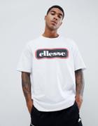Ellesse Heroni Oversized Bar Logo T-shirt In White - White