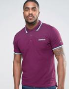 Lambretta Multi Tipping Polo Shirt - Purple