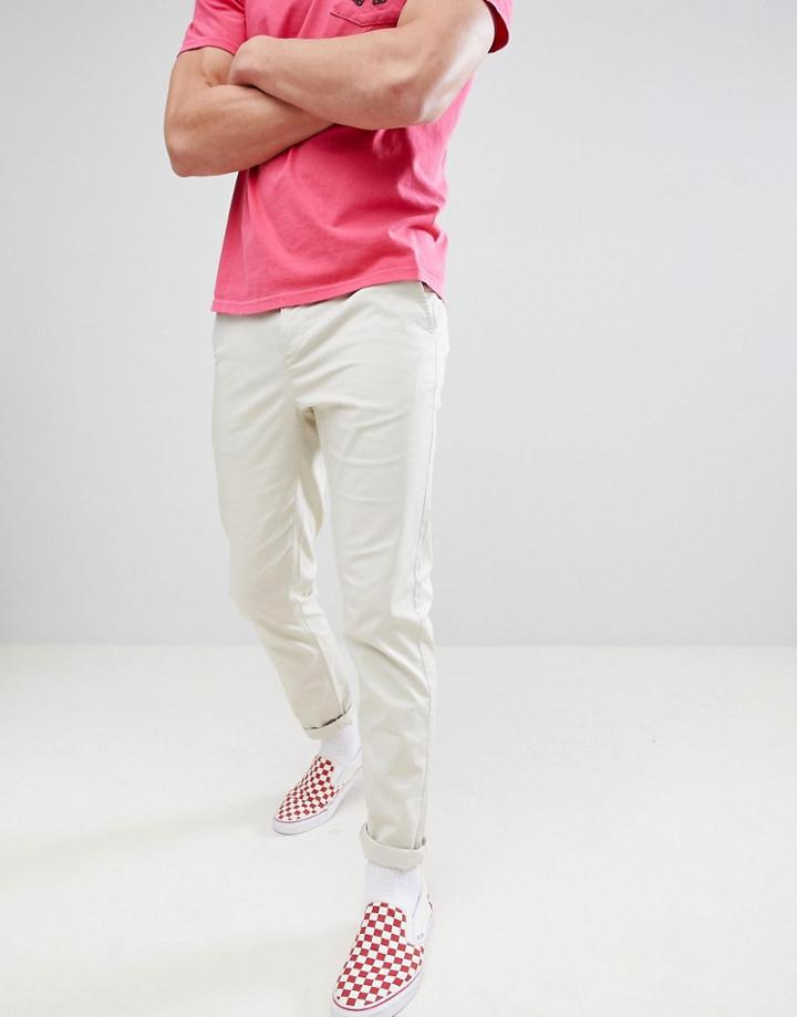 Asos Design Slim Chinos In Putty - Beige