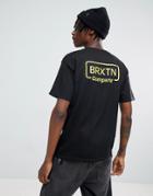 Brixton Crosswhite T-shirt With Back Print - Black