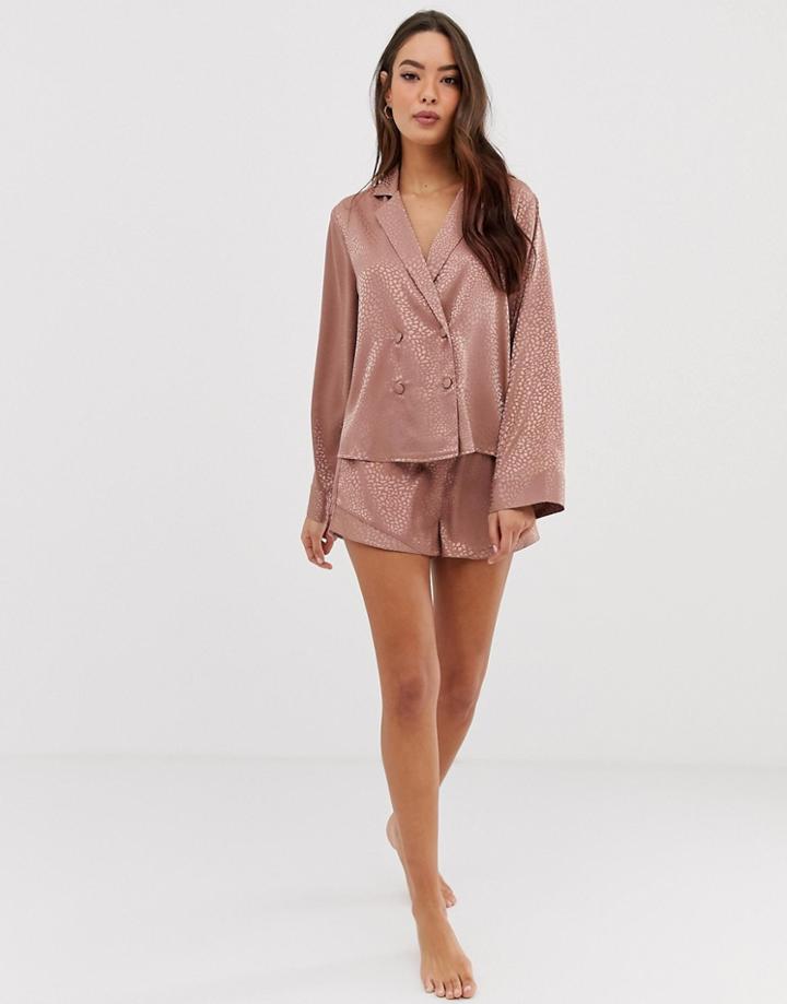 Asos Design Premium Jacquard Short - Pink