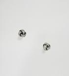 Designb Knot Stud Earrings In Sterling Silver Exclusive To Asos - Silver