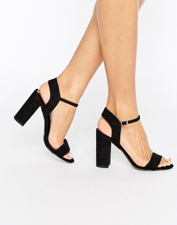 New Look Barely There Block Heeled Sandals - Black