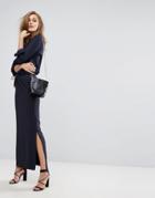 Boss Orange Side Split Skirt - Navy