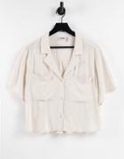 Weekday Wanda Linen Shirt In Off White