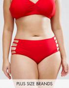Junarose Cut Sides Bikini Bottom - Red