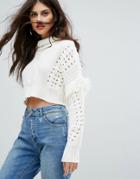 Non-blonde Cropped Sweater - White