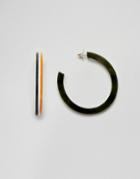 Asos Design Hoop Earrings In Split Color Resin - Multi