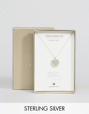 Maya Angelou Legacy By Dogeared Sterling Silver Nothing Can Dim The Light From Within Engraved Reminder Necklace - Silver