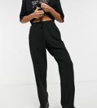Miss Selfridge Petite Wide Leg Scuba Pant In Black