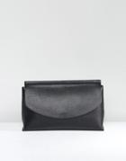 Asos Design Curved Flap Clutch Bag - Black