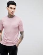 Gianni Feraud Crew Neck Short Sleeve Sweater - Pink