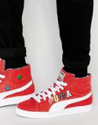 Puma X Dee And Ricky Basket Mid Sneakers In Red 36008501 - Red