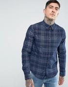 Another Influence Cheked Cord Shirt - Navy