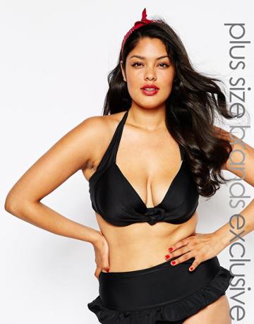 Big Guns For Asos Halter Bikini Top - Solid Black
