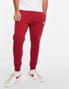 Nike Club Cuffed Sweatpants In Pomegranate-red