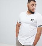 Siksilk Logo T-shirt In White With Side Stripe Exclusive To Asos - White