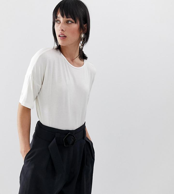 Mango 3/4 Length Oversized T Shirt In White